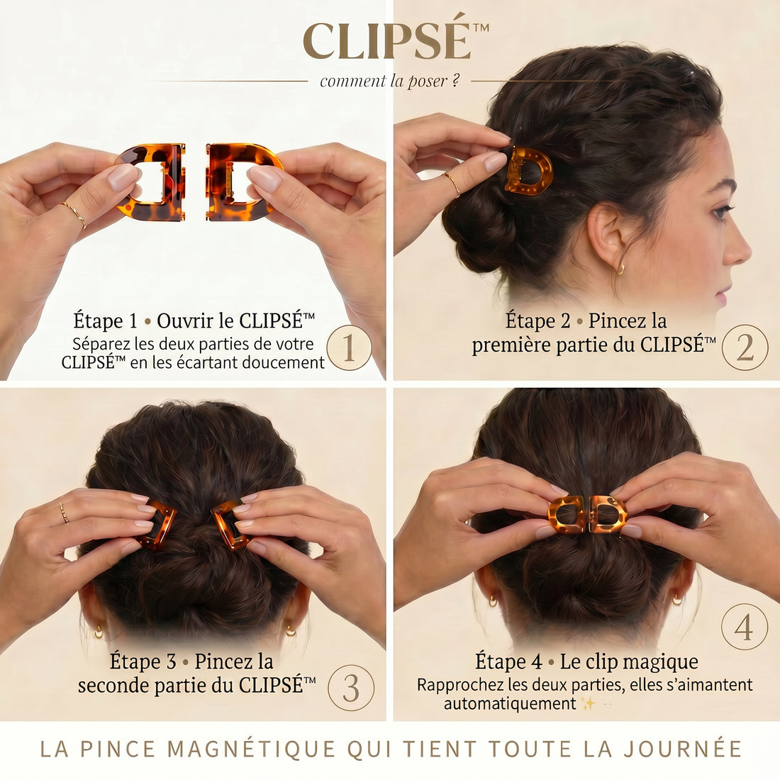 CLIPSÉ™ — La Pince à Cheveux Magnétique